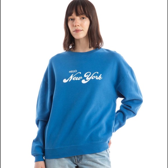 KULE Blue 'Hello New York' Sweatshirt - Picture 1 of 1